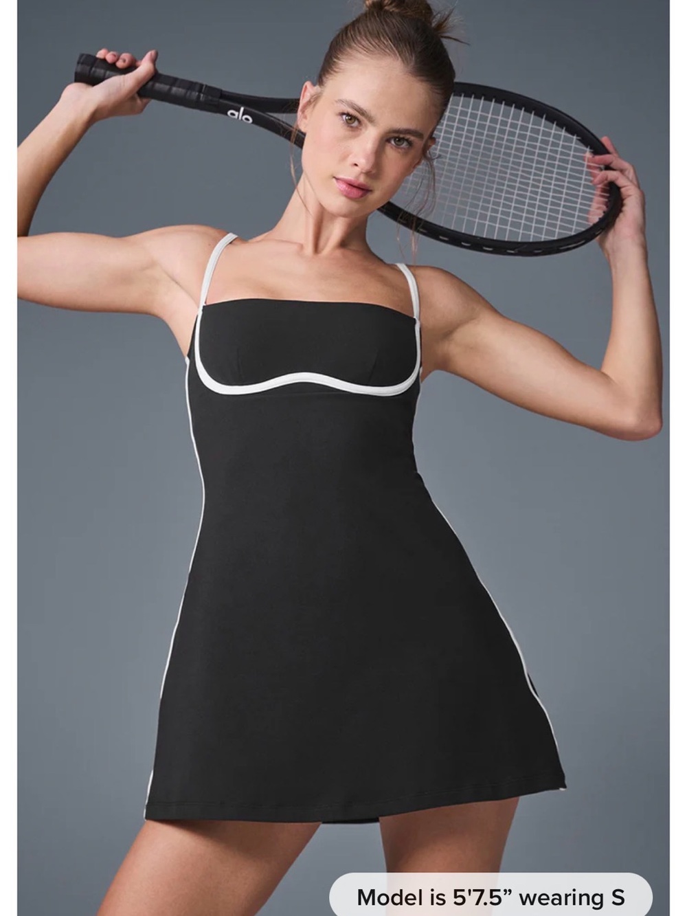 ALO Yoga Black Mini Dress with White Trim